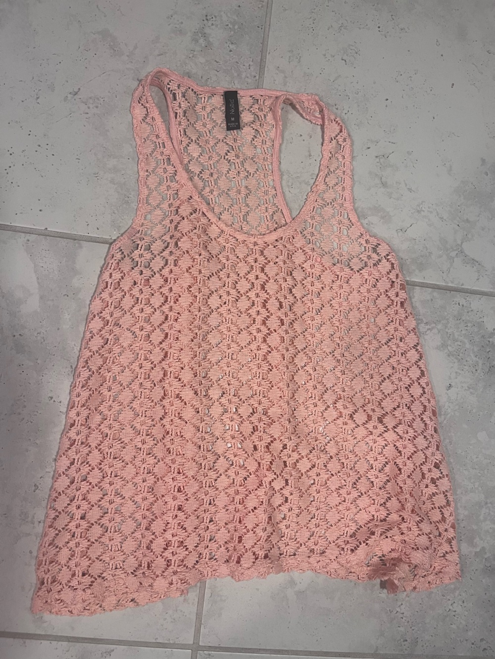 Nollie Pink Crochet Racerback Camisole